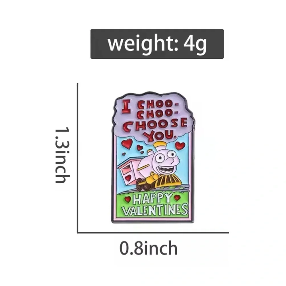 Women’s Jewelry Cute Simpsons Inspired Multicolored Valentine's Train Enamel Pin